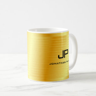 Elegant Faux Gold Monogrammed Sjabloon Koffiemok
