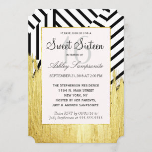 Elegant Faux Gold Paint Strokes & Stripes Patroon Kaart