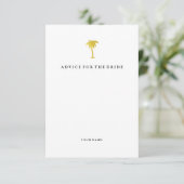 Elegant Faux Gold Palm Tree Advice for the Bride Advieskaart (Staand voorkant)