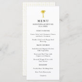 Elégant Faux Gold Palm Tree menu Mariage (Devant / Derrière)