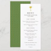 Elégant Faux Gold Palm Tree menu Mariage | Vert (Devant / Derrière)