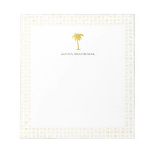 Elegant Faux Gold Palm Tree Notitieblok