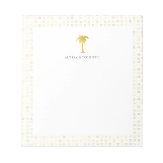 Elegant Faux Gold Palm Tree Notitieblok (Voorkant)