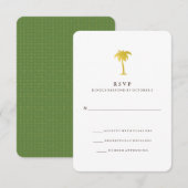 Elégant Faux Gold Palm Tree RSVP | Vert (Devant / Derrière)