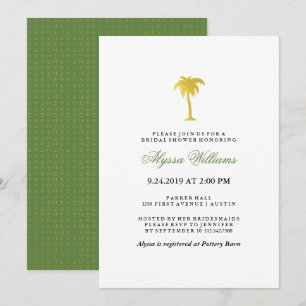 Elegant Faux Gold Palm Tree Vrijgezellenfeest Gr Kaart