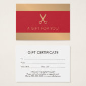 Elégant Faux Gold Red Beauty Salon (Devant & derrière)