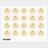 Elegant Faux Gold Red Heart Weddenschap Hartelijk  Ronde Sticker (Vel)