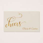 Élégant Faux-Gold Script Cream Boire des billets (Dos)