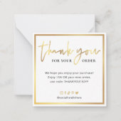 Elegant Faux Gold Script Logo Business Hartelijk d Notitiekaartje (Voorkant)