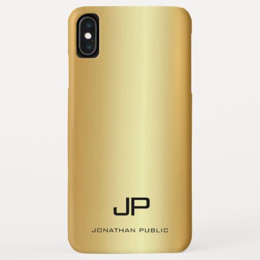 Elegant Faux Gold Sjabloon Modern Monogram Naam Case-Mate iPhone Case (Achterkant)