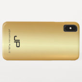Elegant Faux Gold Sjabloon Modern Monogram Naam Case-Mate iPhone Case (Achterkant (horizontaal))