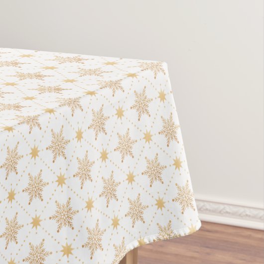 Elegant Faux Gold Snowflakes kerspatroon Tafelkleed (Voorbeeld)