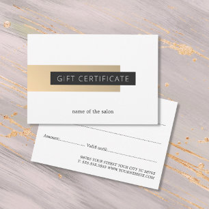 Elegant Faux Gold Stripe White Geometric Beauty