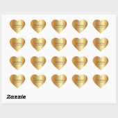 Elegant Faux Gold Thank You Custom Text Luxury Hart Sticker (Vel)