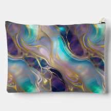 Elegant Faux Gold w Blauwgroen & Paarse Opal Stone