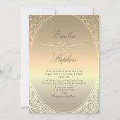 Elegant Faux Gold Wedding Invitation Kaart (Voorkant)