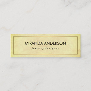 Elegant Faux Golden Border Chic Texture Mini Visitekaartje