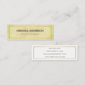 Elegant Faux Golden Border Chic Texture Mini Visitekaartje (Voorkant / Achterkant)