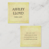 Elegant Faux Golden Border Chic Texture Vierkante Visitekaartje (Voorkant / Achterkant)