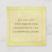 Elegant Faux Golden Border Chic Texture Vierkante Visitekaartje (Achterkant)