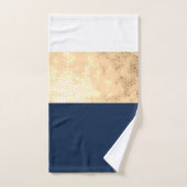 elegant faux goud, blauw van de marine, witte stre bad handdoek (Handdoek)