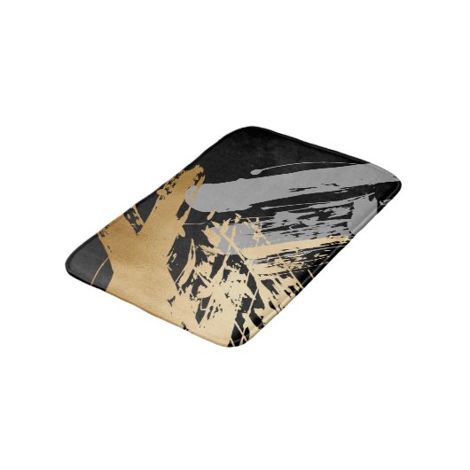 elegant faux goud en grijze borstels badmat (Gekanteld)