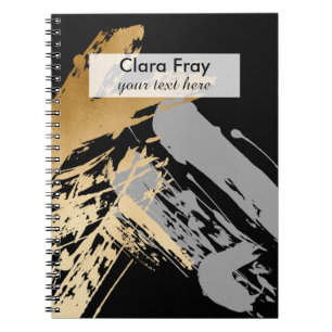 elegant faux goud en grijze borstels notitieboek