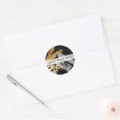 elegant faux goud en grijze borstels ronde sticker (Envelop)