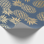 elegant faux goud tropisch anananaseppatroon cadeaupapier (Hoek)