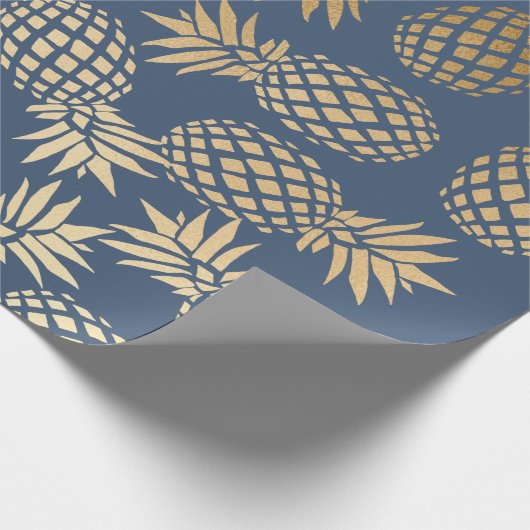 elegant faux goud tropisch anananaseppatroon cadeaupapier (Hoek)