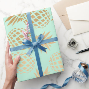 elegant faux goud tropisch anananaseppatroon cadeaupapier