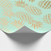 elegant faux goud tropisch anananaseppatroon cadeaupapier (Hoek)