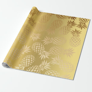 elegant faux goud tropisch anananaseppatroon cadeaupapier