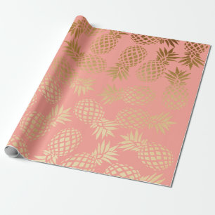 elegant faux goud tropisch anananaseppatroon cadeaupapier