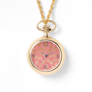 elegant faux goud tropisch anananaseppatroon horloge