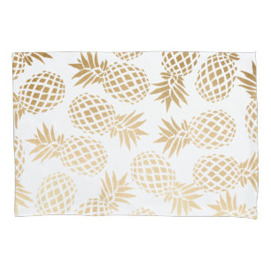 elegant faux goud tropisch anananaseppatroon kussensloop
