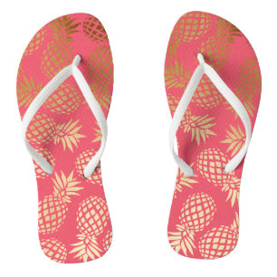 elegant faux goud tropisch anananaseppatroon teenslippers