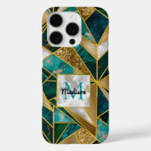 Elegant faux goud turquoise geometrisch Case-Mate iPhone case (Achterkant)