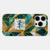 Elegant faux goud turquoise geometrisch Case-Mate iPhone case (Achterkant (horizontaal))