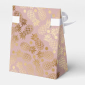 elegant faux gouden anananassepatroon polka-stippe bedankdoosjes (Achterkant)