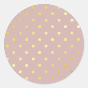 elegant faux goudroze polka stippen ronde sticker