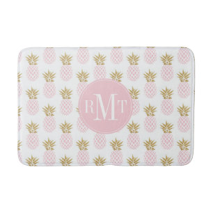 Elegant faux goudtropisch anananaseppatroon badmat