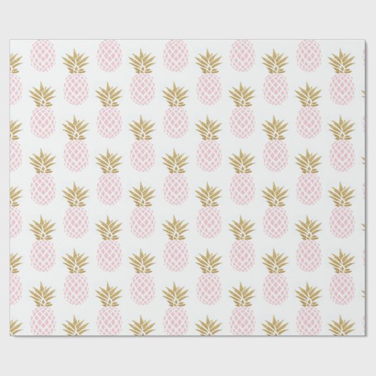 Elegant faux goudtropisch anananaspatroon cadeaupapier (Vlak)