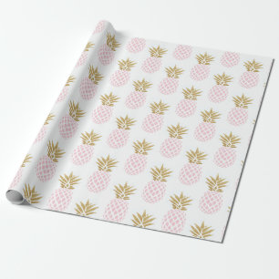 Elegant faux goudtropisch anananaspatroon cadeaupapier