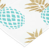 Elegant faux goudtropisch anananaspatroon korte tafelloper (Hoek)