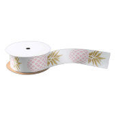 Elegant faux goudtropisch anananaspatroon lint (Spoel)