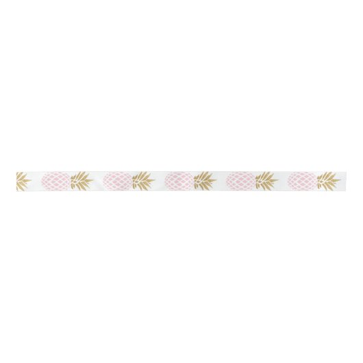 Elegant faux goudtropisch anananaspatroon lint (Voorkant)