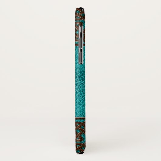 Elegant Faux Leather Celtic knot design Case-Mate iPhone Case (Achterkant/links)