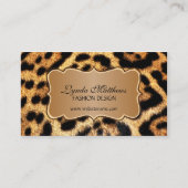 Elegant Faux Leopard Fur Visitekaartje (Voorkant)