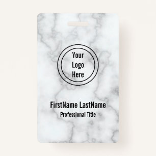 Elegant Faux Marble Employee Corporate Name Tag Badge